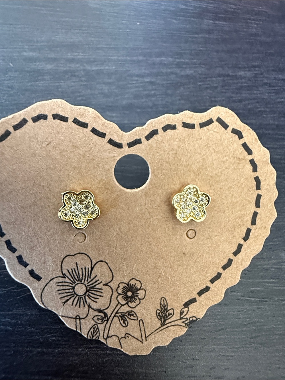 18k real gold filled studs. Hypoallergenic